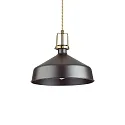 Pendelleuchte ERIS-1, E27, Metall / Satingold-Details / Stoffkabel, Schwarz