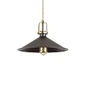 Pendelleuchte ERIS-4, E27, Metall / Satingold-Details / Stoffkabel, Schwarz