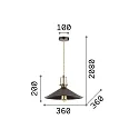 Ideal Lux Pendelleuchte ERIS-4, E27, Metall / Satingold-Details / Stoffkabel, Schwarz