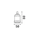 Ideal Lux Leuchtmittelfassung GHIERA mit Zierring und Schirmträger, E27, weiß