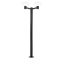 Outdoor Stehleuchte CLIO 2, 197cm, IP44, 2-flammig, 2x E27, ohne Abdeckung, Aluminium, Schwarz