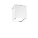 Outdoor-Deckenleuchte TECHO D15 SQUARE, IP54, 15x15cm, 230V AC, 1x GU10, Aluminium / gehärtetes Mattglas, starr, weiß