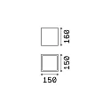 Ideal Lux Outdoor-Deckenleuchte TECHO D15 SQUARE, IP54, 15x15cm, 230V AC, 1x GU10, Aluminium / gehärtetes Mattglas, starr, schwarz