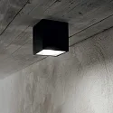 Ideal Lux Outdoor-Deckenleuchte TECHO D09 SQUARE, IP54, 9x9m, 230V AC, 1x GU10, Aluminium / gehärtetes Mattglas, starr, schwarz