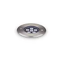 LED Boden-Einbauleuchte FLOOR 12, IP67 IK10, rund, Ø 12cm, 6W 3000K 520lm 30°, CRi >90, on/off, silber