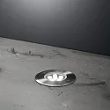 Ideal Lux LED Boden-Einbauleuchte FLOOR 12, IP67 IK10, rund, Ø 12cm, 6W 3000K 520lm 30°, CRi >90, on/off, silber