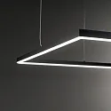 Ideal Lux LED Pendelleuchte ORACLE SLIM, quadratisch, 700 mm, 41W, 3000K, 3950lm, inkl. Trafo, höhenverstellbar, schwarz