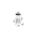 Ideal Lux LED pendant luminaire FILO, 12-flame, adjustable height, 23W 3000K, black