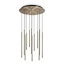 LED Pendelleuchte FILO, 12-flammig, 19W, 3000K, 2100lm, IP20, messing