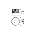 Ideal Lux LED Deckeneinbauleuchte OFF, rund, Ø 110 mm, 15W, 3000K, 1500 lm, IP20, weiß