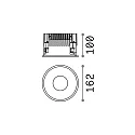 Ideal Lux LED Deckeneinbauleuchte OFF, rund, Ø 162 mm, 28W, 3000K, 3200lm, IP20, schwarz