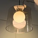 Ideal Lux Pendant luminaire FADE with glass diffuser and coulour grade, incl. G9 3W 3000K 300lm, amber
