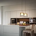 Ideal Lux Pendant luminaire FADE with glass diffuser and coulour grade, incl. G9 3W 3000K 300lm, amber