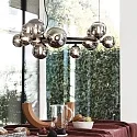 Pendant luminaire PERLAGE, ROUND, Ø 85cm, 14-flame, incl. 14x LED G9 3W 3000K