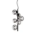 Pendant luminaire PERLAGE, VERTIKAL, 10-flame, incl. 10x LED G9 3W 3000K, black / chrome glass