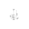 Ideal Lux pendant luminaire CARTA 1 flame, round, adjustable E27 IP20, white