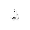 Ideal Lux pendant luminaire YURTA 300 adjustable E27 IP20, black