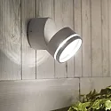 Ideal Lux outdoor wall luminaire OMEGA round IP54, white
