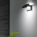 Ideal Lux outdoor wall luminaire SWIPE AP tiltable, with diffuser IP54, black 