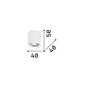Ideal Lux LED Aufbau-Downlight NITRO D04 ROUND DOB, IP20, Ø 4cm, CRi >90, dimmbar, starr, 4W 3000K 220lm 40°, schwarz