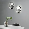 Ideal Lux wall luminaire OZ AP DALI/PUSH round, DALI controllable IP20, black matt dimmable