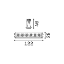 Ideal Lux LED Einbau-Deckenstrahler LIKA FI SLIM, IP20, 12.2cm, 6-flammig, CRi >90, UGR<19, on-off, 10W 3000K 860lm 32°, schwarz