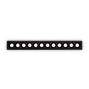 recessed downlight LIKA FI SLIM  D24 12 flames, UGR < 19, slim, on/off, with trim IP20, black matt 