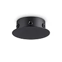 Deckenbaldachin MAGNETICO, 6-fach, magnetische Blende, rund, Ø 12.5cm / H 4cm, schwarz