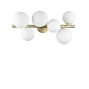 ceiling luminaire PERLAGE 6 flames G9 IP20, white, satined brass dimmable