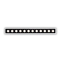 recessed downlight LIKA FI SLIM  D24 12 flames, UGR < 19, slim, on/off, with trim IP20, white matt 