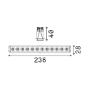 Ideal Lux LED Einbau-Deckenstrahler LIKA SLIM, IP20, eckig, 23.6cm, 12-flammig, CRi >90, UGR<19, on-off, 20W 3000K 1720lm 32°, weiß