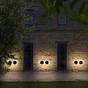 Ideal Lux outdoor wall luminaire PUNTO AP D30 round, indirect, switchable IP54, black matt 