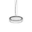 LED Pendelleuchte TOPICO SP, Ø 45cm, 28W 3000K 1340lm, CRi>90, on-off, Doppelglas, weiß geätzt / Rauchglas nuanciert, schwarz