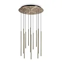 LED Pendelleuchte FILO, 12-flammig, 19W, 2700K, 2050lm, IP20, messing