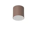 Outdoor-Deckenleuchte TECHO D15 ROUND, IP54, Ø 15cm, 230V AC, 1x GU10, Aluminium / gehärtetes Mattglas, starr, kaffee