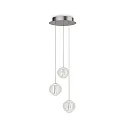 LED Pendelleuchte DIAMOND, 3-flammig, 15W, 3000K, 1500lm, IP20, chrom/transparent