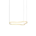 LED Design-Pendelleuchte WAVES-2 SP, IP20, 125.4 x 66.3cm, 45W 3000K 1990lm, CRi >90, schaltbar, goldfarben / opal