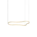 LED Design-Pendelleuchte WAVES-3 SP, IP20, 155.6 x 87cm, 64W 3000K 2290lm, CRi >90, schaltbar, goldfarben / opal