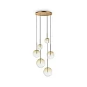 LED Pendelleuchte EQUINOXE, 6-flammig, 6xG4, 2W, 3000K, 200lm, IP20, bernstein/nuanciert