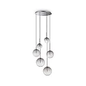 LED Pendelleuchte EQUINOXE, 6-flammig, 6xG4, 2W, 3000K, 200lm, IP20, rauchfarben/nuanciert