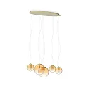 pendant luminaire MAPA CLEAR SP5 5 flames E27 IP20, amber 
