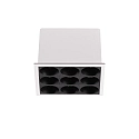 recessed downlight LIKA FI SLIM SQUARE 9 flames, slim, on/off, with trim, UGR < 16 IP20, white matt 