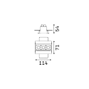 recessed downlight LIKA FI TRIMLESS D10 3 flames, flush, on/off, UGR < 16 IP20, glossy, black 