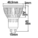 ISOLED LED Strahler COB, GU10, 5.5W 2700K 330lm 964cd 38°, dimmbar, Aluminium gebürstet / klar