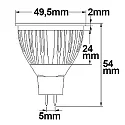ISOLED LED Stiftsockel-Strahler MR16 COB, 12V AC/DC, GU5.3, 5.5W 5000K 400lm 38°, dimmbar