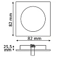 ISOLED recessed mounting frame BRUSH TWO incl. GU5.3 socket, IP20, adjustable, brushed aluminium, square, 8.2 x 8.2cm