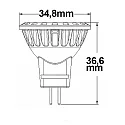 ISOLED LED Stiftsockel-Reflektorlampe MR11 diffus, 12V AC/DC, G4, 2W 3000K 120lm 120°, nicht dimmbar, matt