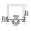 Accessory for profile series WING20, cover, length 200cm