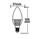 ISOLED E14 LED Keramik milky Kerze, 4,5W, warmweiß