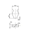 ISOLED mounting clip (1 pc.) for ISOLED T8 tube lamps, chromed metal, direct wall and ceiling mounting